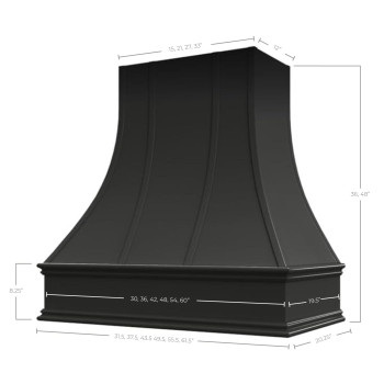 Riley Higgs Curved Front Black Range Hood Cover With Decorative Molding Wall Mounted Wood Range Hood Covers Plywood And Map