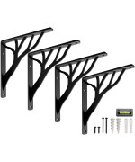 Rustic Tree Shelf L Brackets By Balin Designs Black For 810 Shelves Heavyduty Decorative Metal Mantel Bracket Support