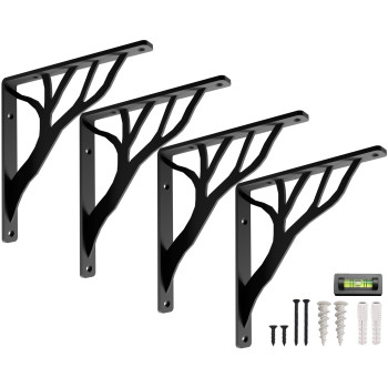 Rustic Tree Shelf L Brackets By Balin Designs Black For 810 Shelves Heavyduty Decorative Metal Mantel Bracket Support