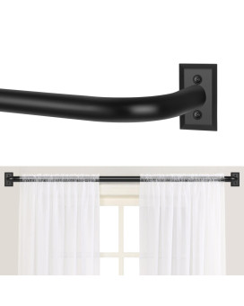 Black Wrap Around Curtain Rods Black Curtain Rods For Windows 48 To 84 Inch47Ft Adjustable Blackout Curtain Rod 1 Diameter