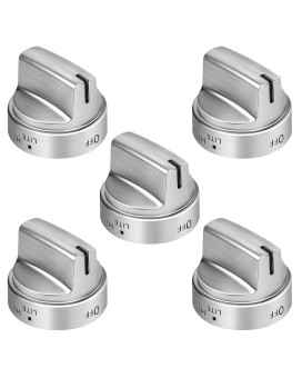 Blutoget 2024Upgraded Wb03X24818 Gas Stove Knob Replacement 5 Pack 100 Stainless Steel Gas Range Oven Stove Knob Ap5989029 Ps11