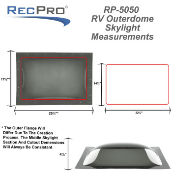 Recpro Rv Skylight Outer Dome 14 X 22 Universal Outer Skylight Bubble Style Clear