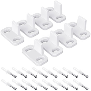 Hotop 8 Pieces Barn Door Floor Guide Sliding Closet Hardware Plastic Simple Wall Mounted Bottom Track Guide For Doors Including