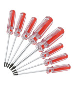 Piutouyar 8Pcs Magnetic Torx Screwdrivers Set Torx Security Screwdriver T8T9T10T15 Torx 3Mm 75Mm Long Red