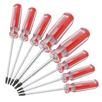 Piutouyar 8Pcs Magnetic Torx Screwdrivers Set Torx Security Screwdriver T8T9T10T15 Torx 3Mm 75Mm Long Red