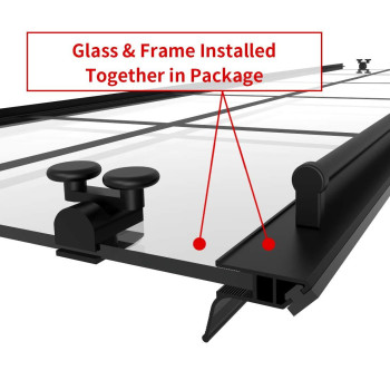 Elegant Corner Shower Enclosure 34 Ind X 34 In W X 72 In H Double Sliding Shower Door With 14 In Clear Tempered Glass Bla