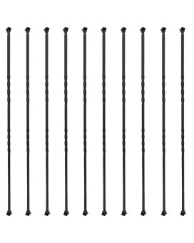 Sidasu Wrought Iron Balusters Double Twist Stair Spindles 12 Metal Balusters With Iron Baluster Swivel Shoes For Staircase 10