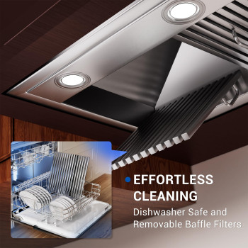 60Inch Range Hood Insert Ct Copper Tailor Builtin Vent Hood Ducted With 4Speed Fan 1260 Cfm Led Light Dishwashersafe Baf