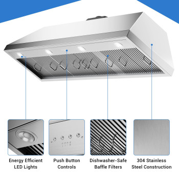 60Inch Range Hood Insert Ct Copper Tailor Builtin Vent Hood Ducted With 4Speed Fan 1260 Cfm Led Light Dishwashersafe Baf