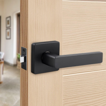 Gaurqiah Matte Black Passage Door Lever Heavy Duty Nonlocking Door Handle