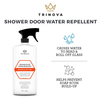 Trinova Shower Door Protectant Glass Water Repellent Shower Door Glass Sealant Causes Water Beading Prevents Soap Scum A