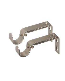 Ivilon Adjustable Brackets For Curtain Rods For 78 Or 1 Inch Rods Set Of 2 Satin Nickel