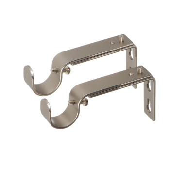 Ivilon Adjustable Brackets For Curtain Rods For 78 Or 1 Inch Rods Set Of 2 Satin Nickel