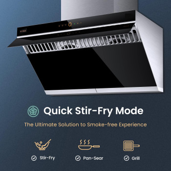 Fotile Jqg9006 36 Undercabinet Or Wallmount Range Hood Dual Dcmotor Slant Vent Series Motion Activate Touchscreen Wi