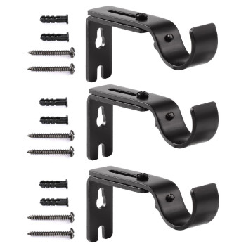 Creatyi Adjustable Curtain Rod Brackets 1 Inch Curtain Rod Brackets Heavy Duty Curtain Rod Bracket Curtain Rod Support For 1 Inc