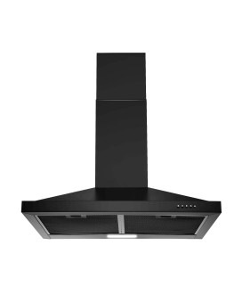 Sndoas 24 Inch Range Hood Black Range Hood Ductless Range Hood With Energy Saving Led Light Wall Mount Kitchen Hood Over Stove