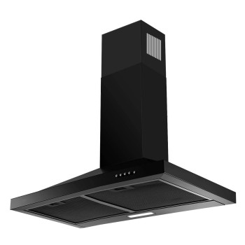 Sndoas 24 Inch Range Hood Black Range Hood Ductless Range Hood With Energy Saving Led Light Wall Mount Kitchen Hood Over Stove