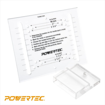 Powertec Cabinet Hardware Jig Wcenter Punch T Track Stop Block Drawer Jig For Installing Pulls Knobs Handle On Cabinet