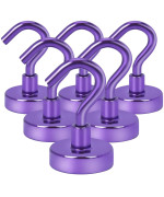 Diymag Magnetic Hooks 30Lbs Strong Heavy Duty Cruise Magnet Shooks For Classroom Fridge Kitchen Etc 6 Packpurple