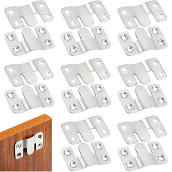 16Pcs Stainless Steel Interlock Hanging Buckle Flush Concealed Mount Brackets Stainless Steel Z Clip Bracket Interlock Hanging B