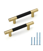 Rergy 10 Pack Black Cabinet Pulls Black And Gold Handles For Drawer 3In Knurled Cabinet Handles Kitchen Drawer Handles 3Inch76M