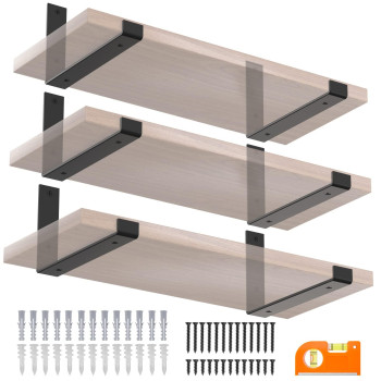 Ticonn Shelf Bracket 6 Pack 15 Thick Metal Shelf Brackets Heavy Duty For Room Home Office Garage J Type6 Pack 12