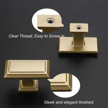 Homdiy 10 Pack Gold Cabinet Knobs Drawers Knobs Brass Cabinet Knobs Dresser Knobs Brushed Gold Kitchen Cabinet Knobs Zinc Alloy