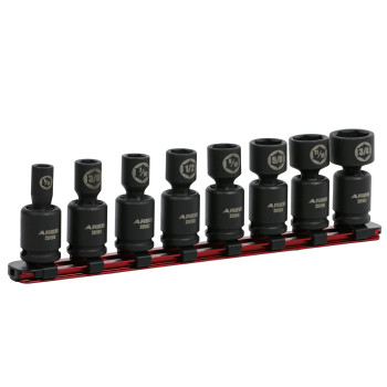 Ares 251598Piece Sae Pinless Universal Swivel Impact Socket Set 38Inch Drive Swivel Impact Sockets Access Hard To Reach Fa