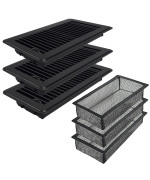 Floor Register 3 Pack 4 X 10 Duct Opening Size Easy Adjust Vent Deflector Metal Reinforced Weld Black