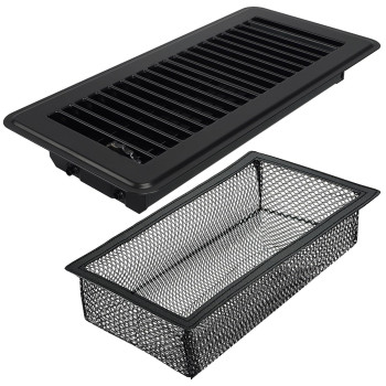 Floor Register 4 X 10 Duct Opening Size Easy Adjust Vent Deflector Metal Reinforced Weld Black