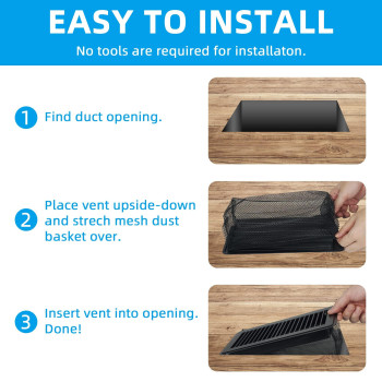 Floor Register 4 X 10 Duct Opening Size Easy Adjust Vent Deflector Metal Reinforced Weld Black