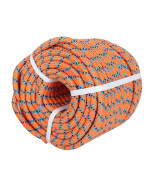 Elfinrm Arborist Tree Rope 12Inch By 150Ft 32 Strand Bull Rope Up To 18Kn Tensile Strength Orange Blue Black