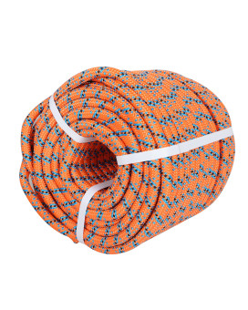 Elfinrm Arborist Tree Rope 12Inch By 150Ft 32 Strand Bull Rope Up To 18Kn Tensile Strength Orange Blue Black