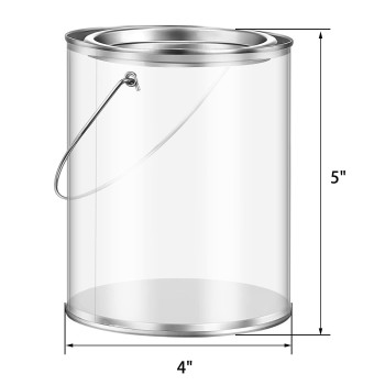 Yalikop 12 Pack Clear Paint Cans Paint Bucket With Metal Lids And Handle Decorative Clear Plastic Bucket Storage Paint Can Plast