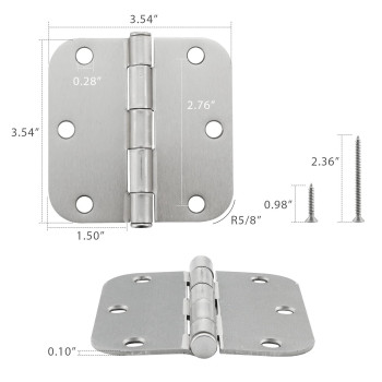 Home Master Hardware 35 In X 35 In Door Hinges Residential Interior Bedroom Hardware Door Hinge With 58 Radius Corner Sati