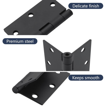 Home Master Hardware 35 In X 35 In Square Standard Door Hinges Residential Interior Bedroom Hardware Door Hinge Black 18Pack