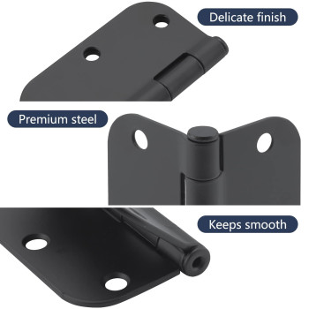 18 Pack Rounded Matte Black Door Hinges 35 Inch Interior Door Hinges Residential Bedroom Door Hinge With 3 12In 58 Radius C