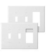 Bates Combination Wall Plate 2 Pack Double Togglesingle Decorator White Light Switch Cover Plate Switch Covers Outlet Pla