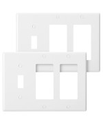 Bates Combination Wall Plate 2 Pack Single Toggledouble Decorator White Light Switch Cover Plate Switch Covers Outlet Pla