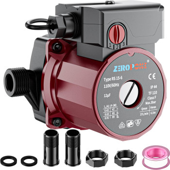 Zeropone Recirculating Pump 93W Water Circulator Circulating Pump Npt 34 Wnpt 12 Adapter 156C 3Speed Control Recircul