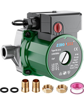 Zeropone Hot Water Recirculating Pump 93W Water Circulator Pump Npt 34 Wnpt 12 Adapter Stainless Steel Head 156S 3 Spe