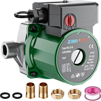 Zeropone Hot Water Recirculating Pump 93W Water Circulator Pump Npt 34 Wnpt 12 Adapter Stainless Steel Head 156S 3 Spe