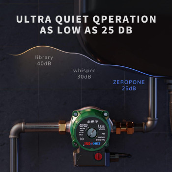 Zeropone Hot Water Recirculating Pump 93W Water Circulator Pump Npt 34 Wnpt 12 Adapter Stainless Steel Head 156S 3 Spe