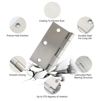 Home Master Hardware 35 In X 35 In Square Standard Door Hinges Residential Interior Bedroom Hardware Door Hinge Satin Nicke 1