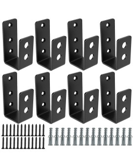 Muklei 8 Pack Door Barricade Brackets Open Bar Holder U Bracket With Screws And Anchors Heavy Duty Security Holder Bracket Sto