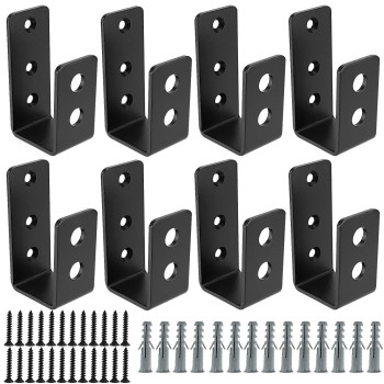 Muklei 8 Pack Door Barricade Brackets Open Bar Holder U Bracket With Screws And Anchors Heavy Duty Security Holder Bracket Sto