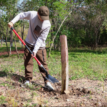 Vnimti Shovel For Digging 56 Inches Heavy Duty Shovel For Gardening Round Shovel For Digging With Fiberglass Handle Red