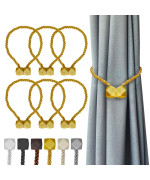 Hion Magnetic Curtain Tiebacks Golden 6 Pack Curtain Tiebacks Buckles Holdbacks Holders Hooks Clip For Home Bedroom Office Deco