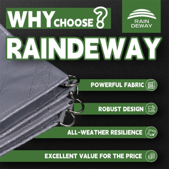 Raindeway Tarps Heavy Duty Waterproof 16X20 Feet 14 Mils Super Heavy Duty Tarp With Metal Rings And Reinforced Corners And Edge