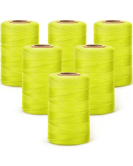 6 Roll Mason Nylon String 500 Feet Nylon Twine Braided Twine String Twine Heavy Duty Outdoor Twine Rope Hanging String Masonry S